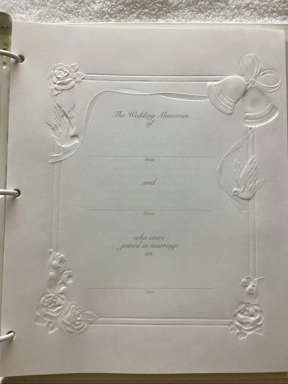 Gibson Ivory Loose-Leaf Album Insert Sheet